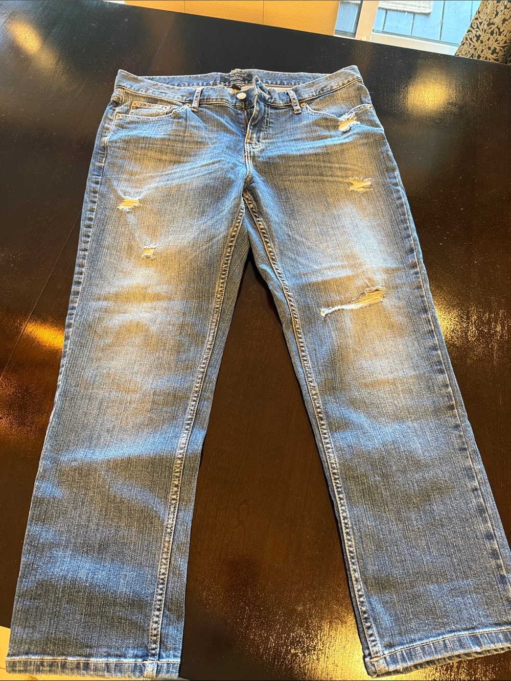Banana Republic Light Blue Distressed Relaxed Jeans INSEAM 25